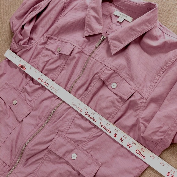 Liz Claiborne Lightweight Cotton Shell Jacket Women XL Lavendar Purple Full Zip - Picture 4 of 10